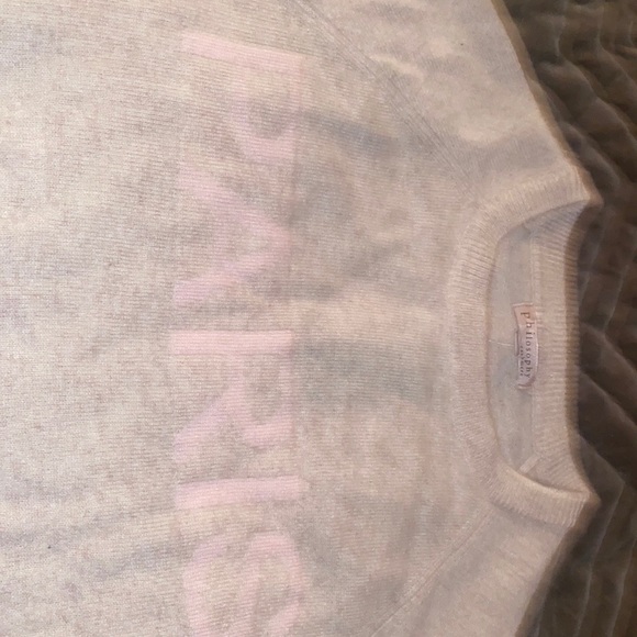 Philosophy cashmere W XS PARIS Sweater oatmeal heather/pink lily. Never worn - Picture 4 of 5